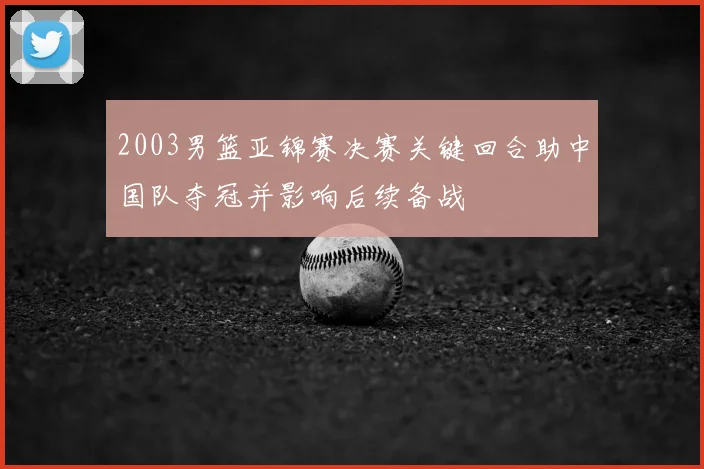 2003男篮亚锦赛决赛关键回合助中国队夺冠并影响后续备战